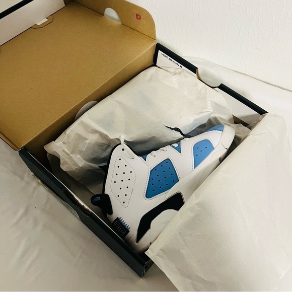 Jordan Air 6 Retro University Blue PS Youth Sz 13c Sz 6 Jordan 23 Shirt EUC